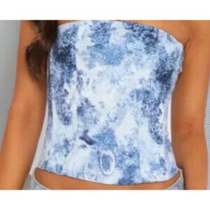 White Fox Boutique  All The Small Things Bustier Lapis Blue SZ S NWT